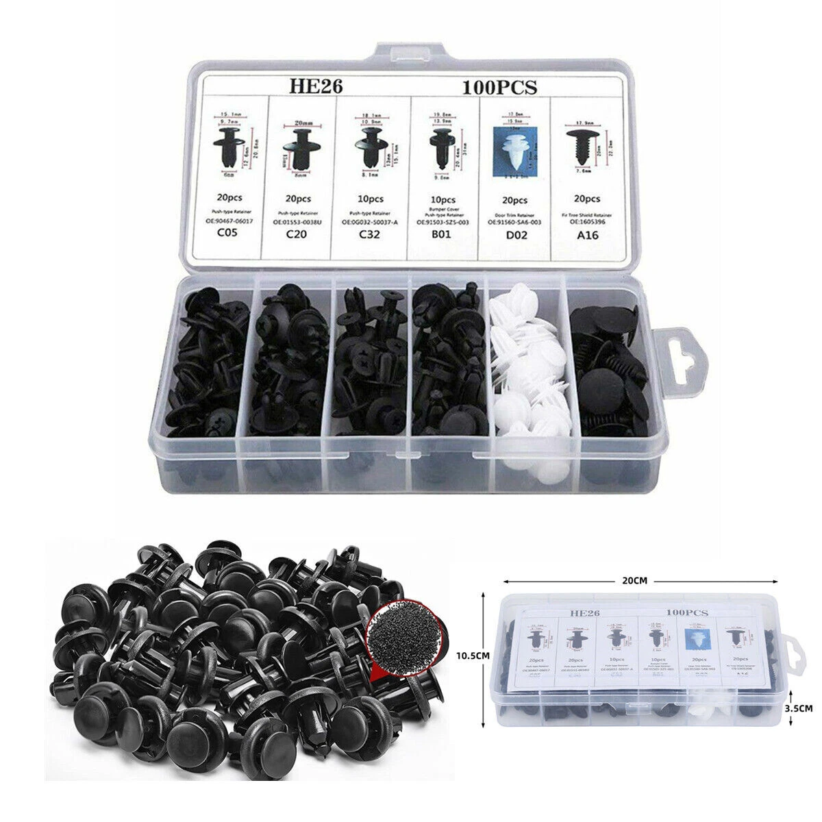 Car Parts Body Bumper Rivet Retainer Trim Molding Clip Assortments Push Pin Kit (Copy)